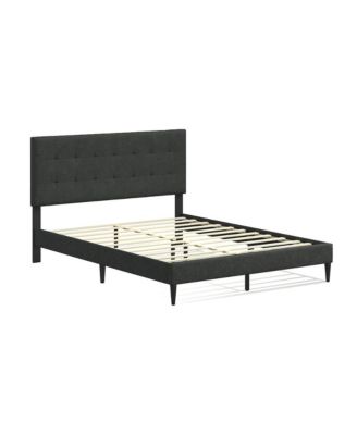 Upholstered Complete Bed Queen Stone