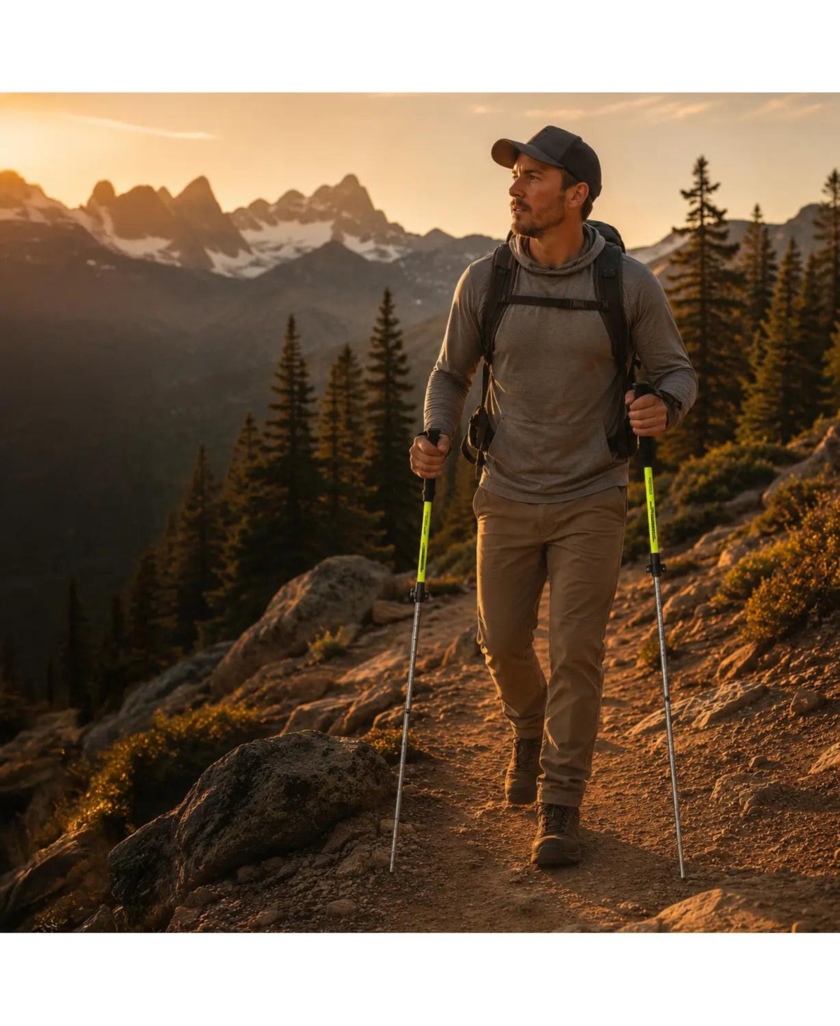 Ayamaya Collapsible Trekking Poles 110cm - Lightweight Folding Hiking Poles