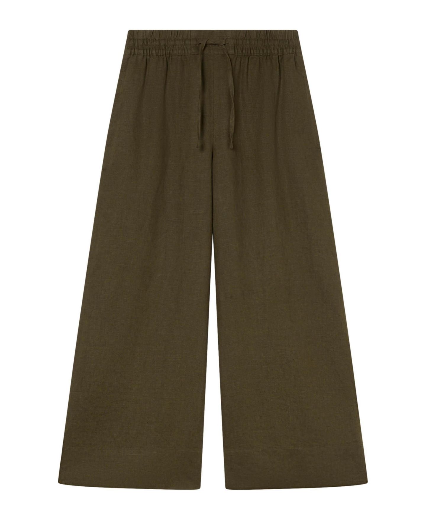 Женские брюки Whistles Elasticated Linen Crop, цвет: Хаки — фото 3