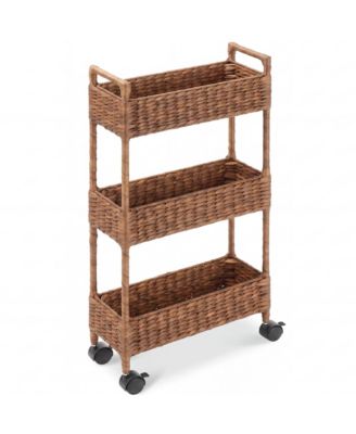 3-Tier Slim Rolling Nursery Caddy with Wheels, Utility Cart for Storage Organization