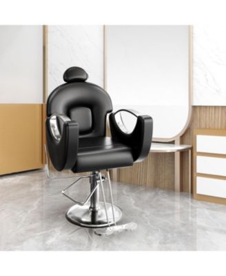 Hydraulic Barber Salon Chair with Adjustable Height, Reclining Backrest and 360degree(s) Swivel for Barbershop Spa