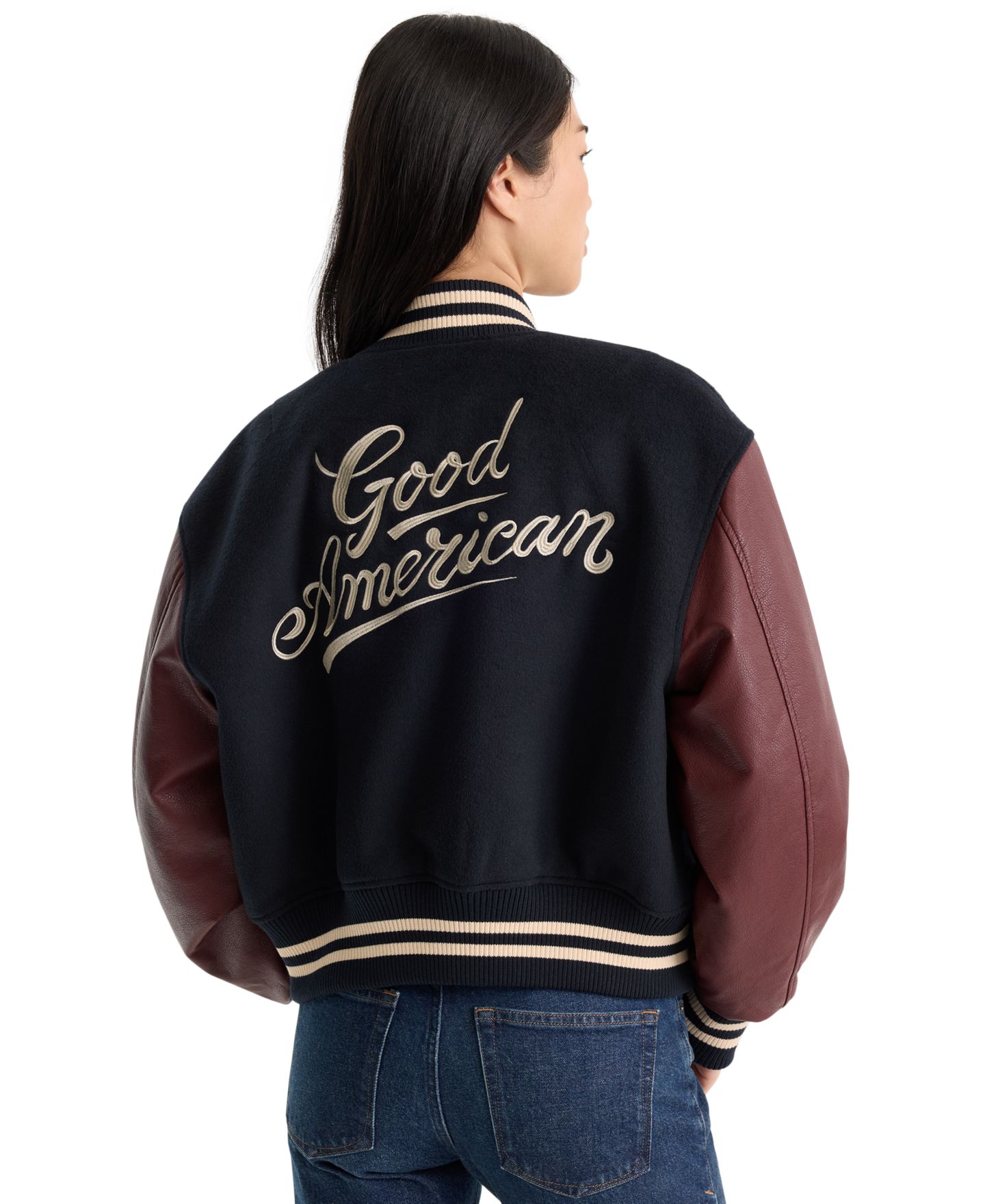 Женская куртка Good American Varsity, цвет: Тёмно-синий — фото 5