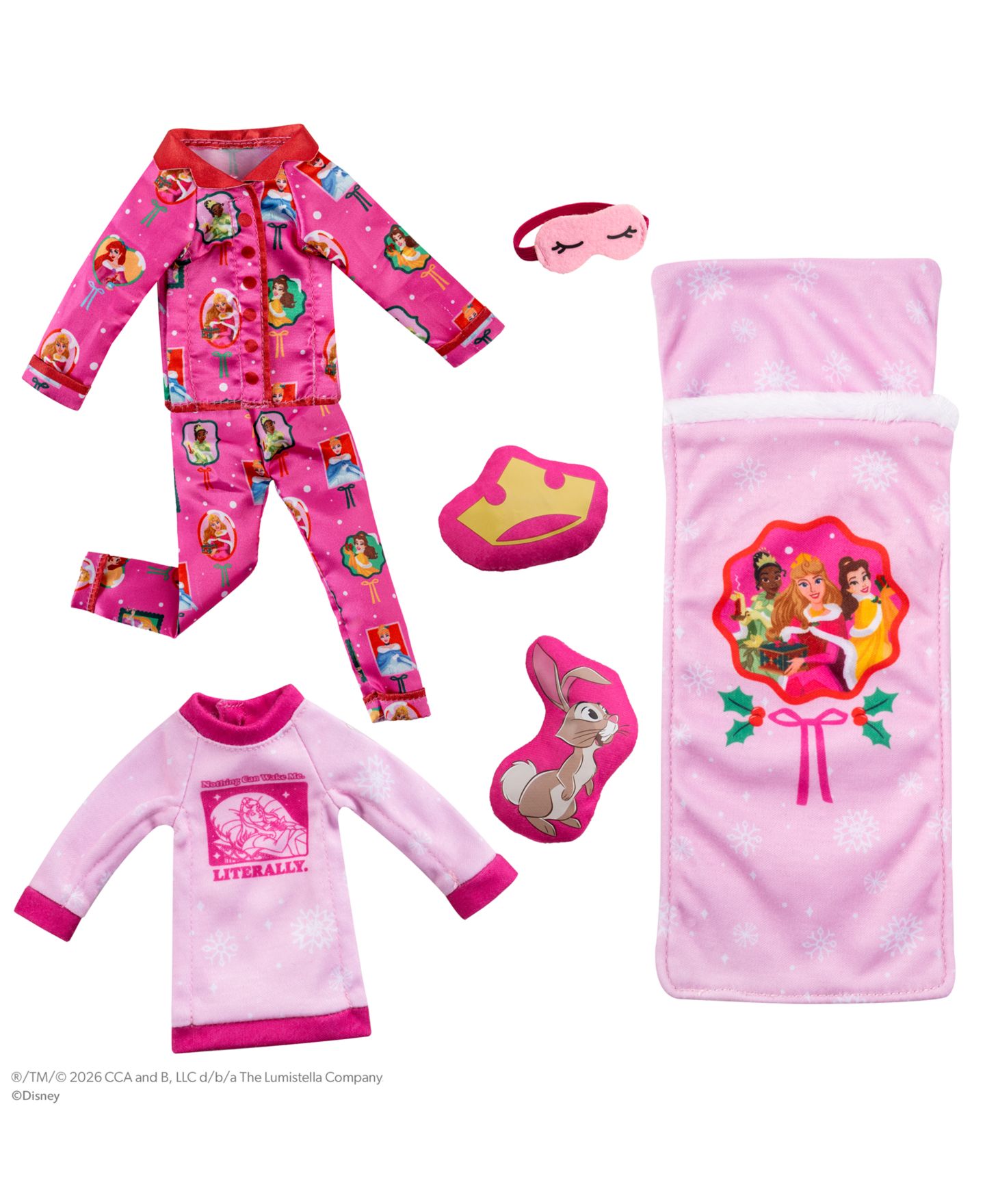 Детские куклы Elf on the Shelf Disney Princess Polar Props Royal Slumber Party Sleepover 6-Piece Doll Accessory Set, Ages 3+ — фото 3