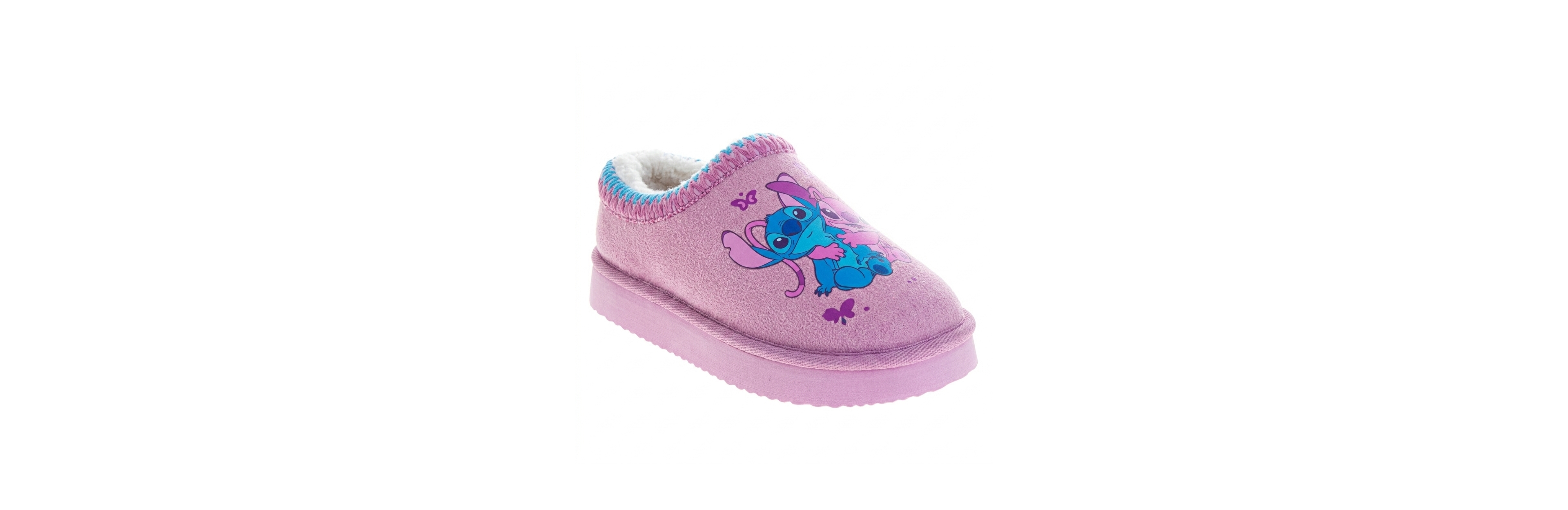 Disney Little Girls Stitch and Angel Plush Lined Slippers 2-13 Cozy Soft Warm Non Slip Sole Indoor Comfort