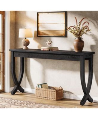 Solid Wood Console Table for Entryway, 63-Inch Narrow Long Sofa Table, Farmhouse Hallway Table for Living Room, Entrance