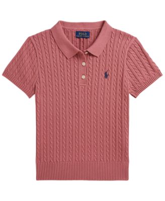 Girls' 7-16 Short-Sleeve  Polo Sweater