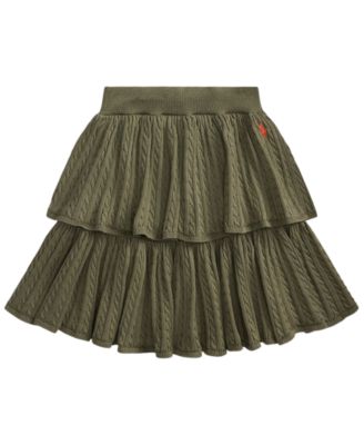 Girls' 7-16 Mini-Cable Tiered Cotton Skirt