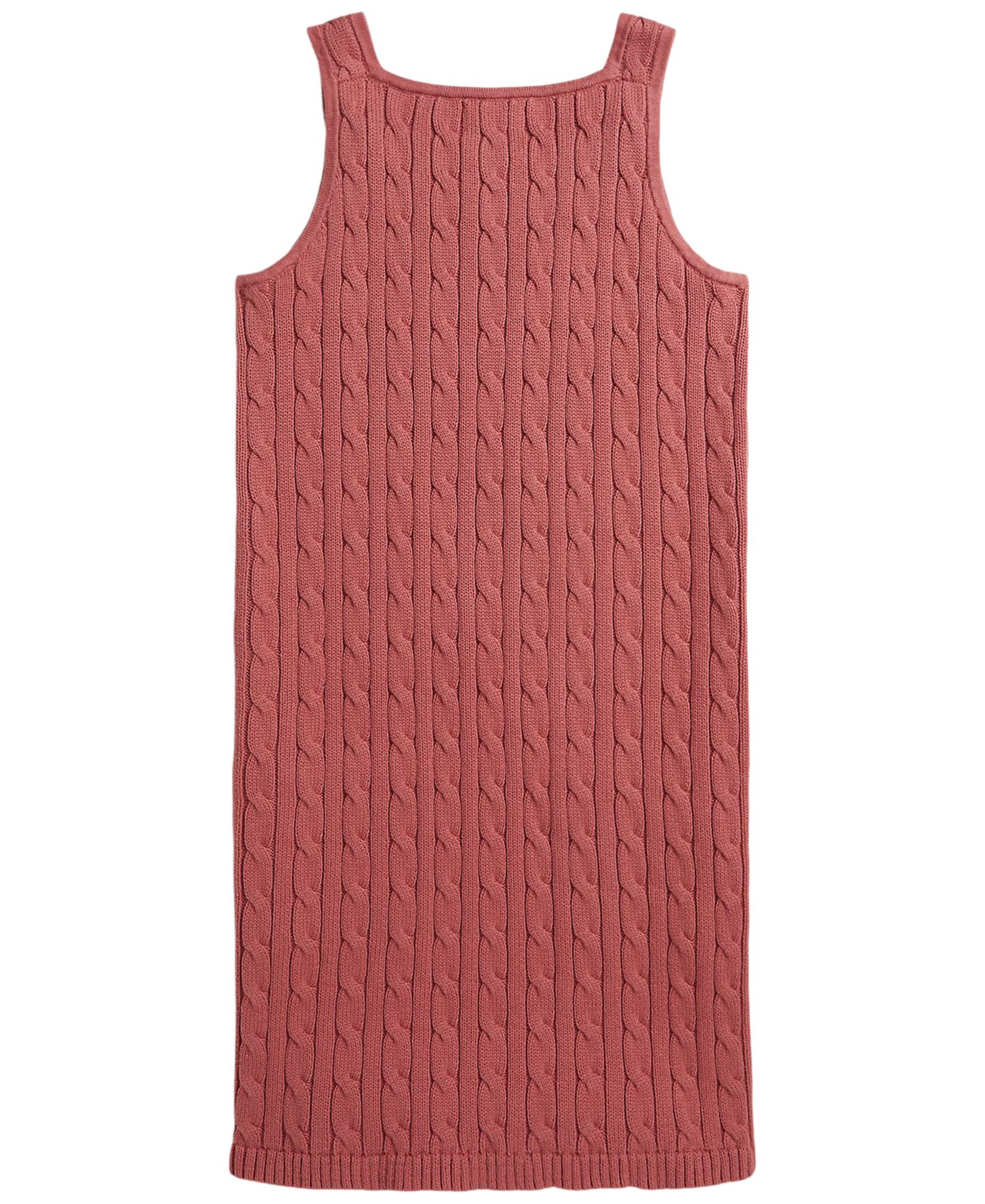 Платье Polo Ralph Lauren Cable-Knit Cotton Sleeveless Sweater Dress для девочек, цвет: Холщовый розовый — фото 2