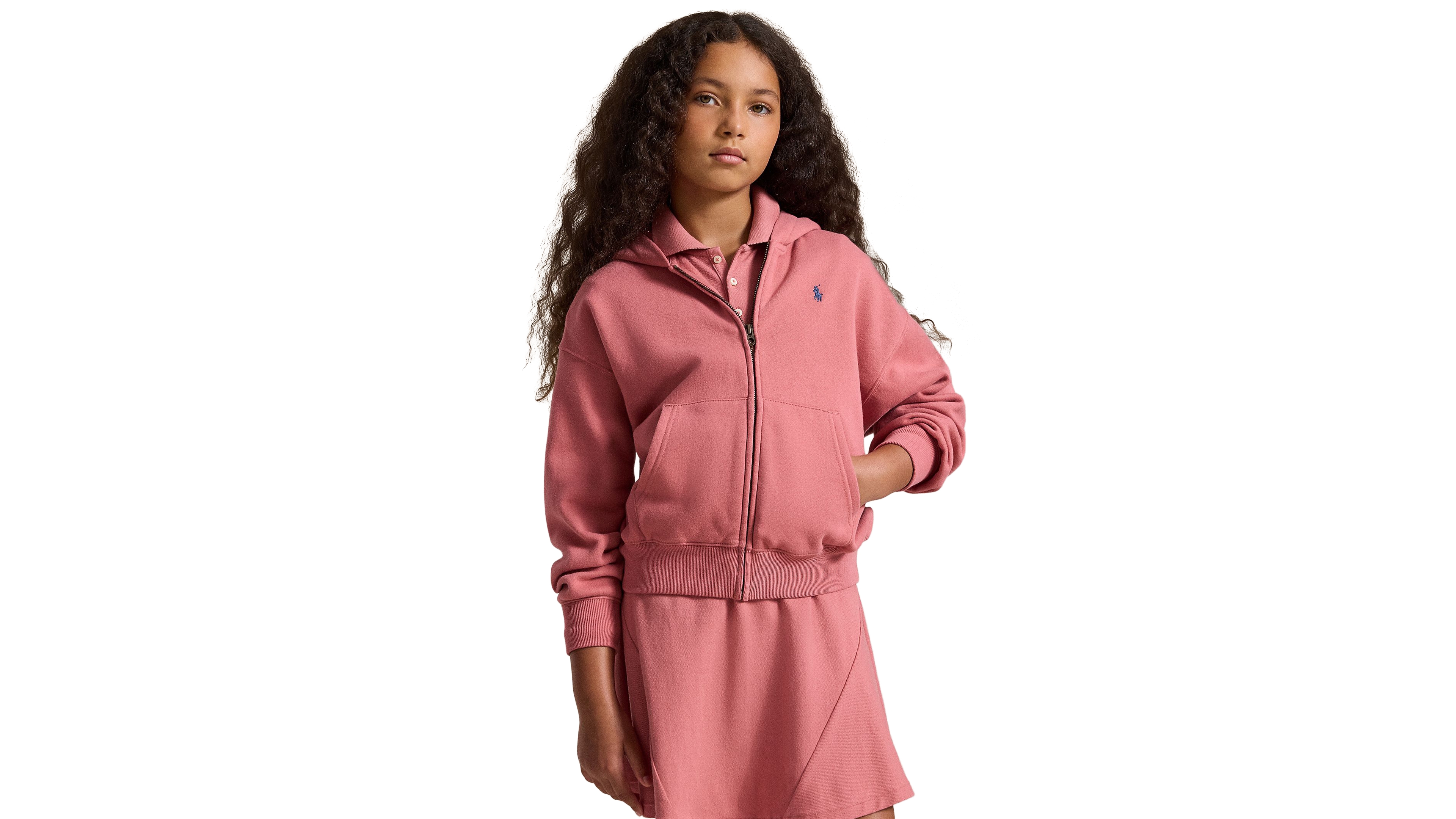 Polo Ralph Lauren Girls' 7-16 Long-Sleeve Full-Zip Hoodie