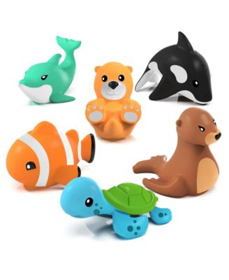 6 Pack Marine Mold Free Bath Toy Sealed No Hole Soft Float Pool