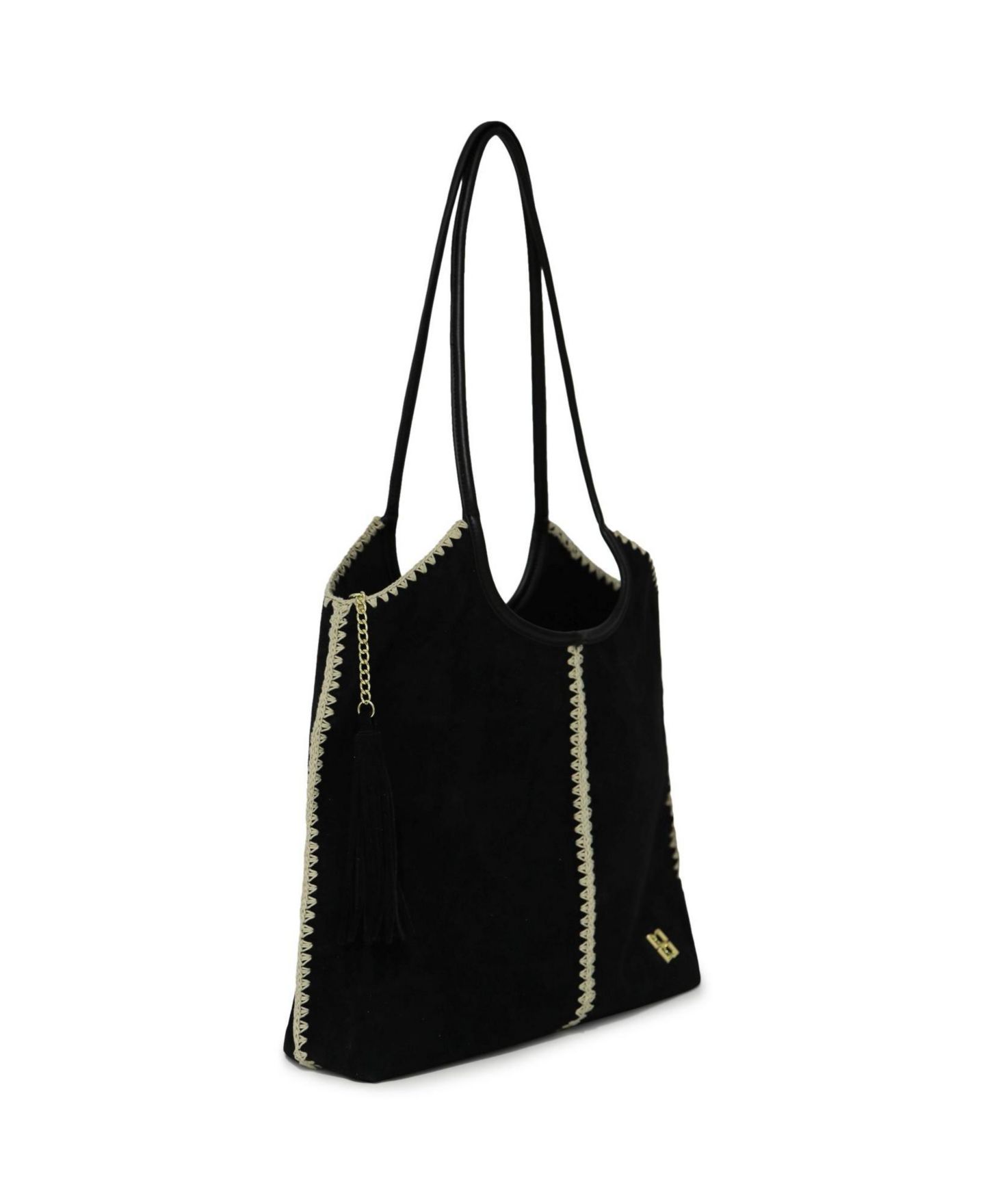 Женская сумка Belle & Bloom Back To Friends Suede Shopper, цвет: Чёрный — фото 3