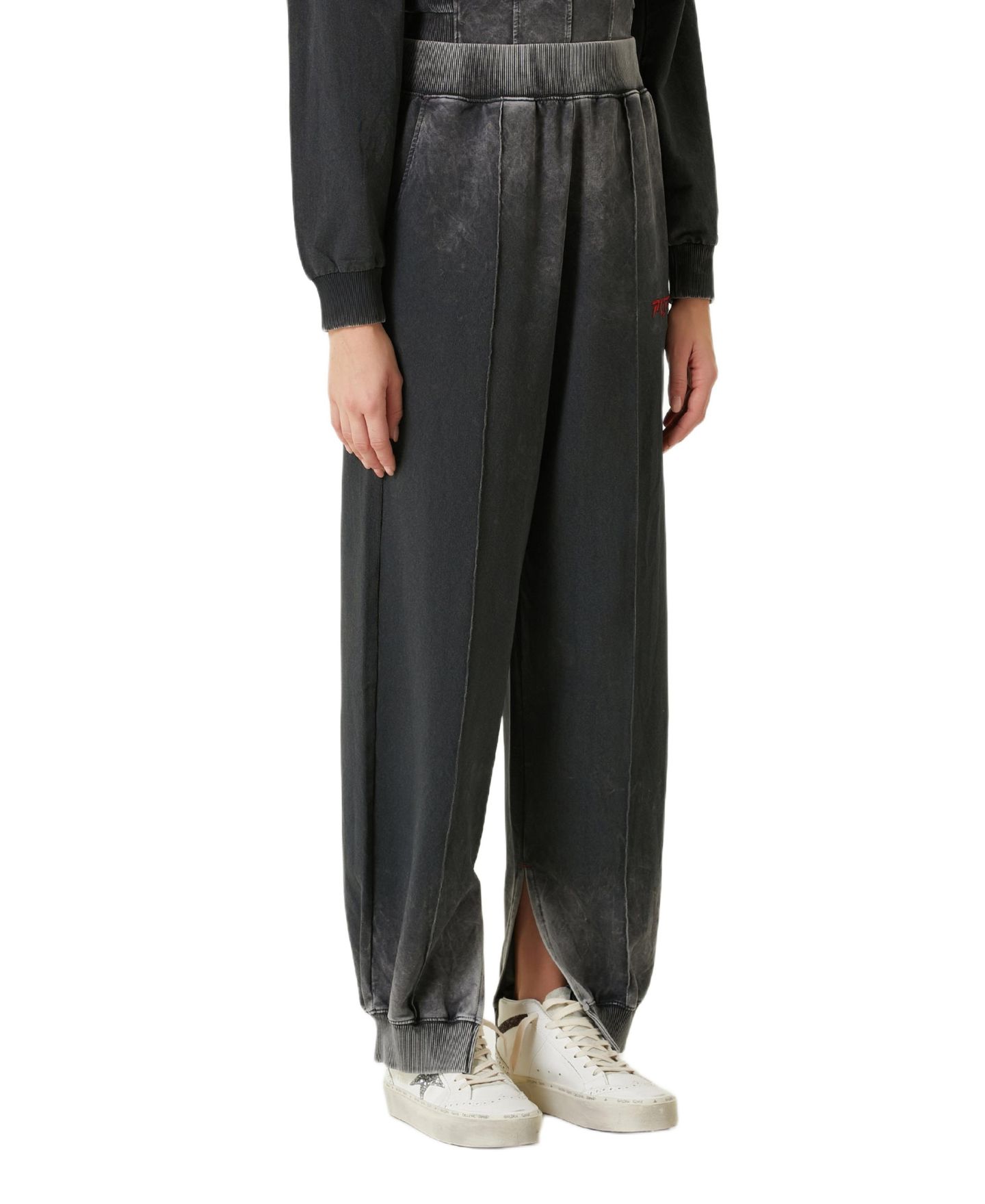 Женские брюки PCFG Free Heaven Acid-Wash Cotton Sweatpants, цвет: Чёрный варёный — фото 3