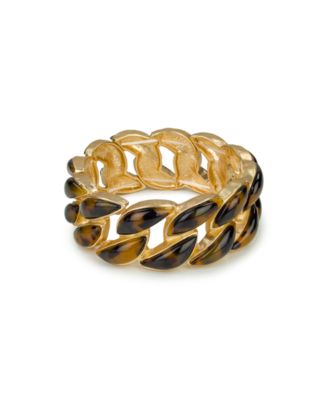 Pave Tortoise Resin Collection Stretch Link Bracelet