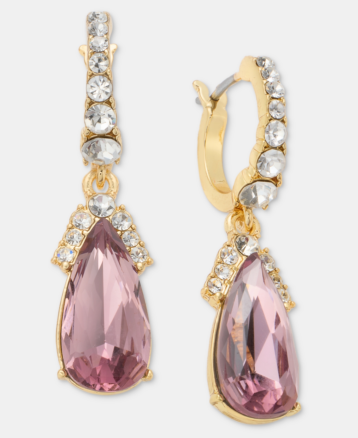Givenchy Crystal Pear-Shape Charm Hoop Earrings