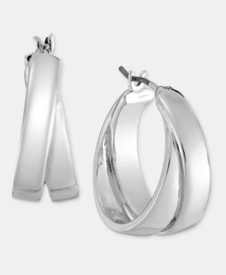 Small Twist Hoop Earrings, 0.8' 