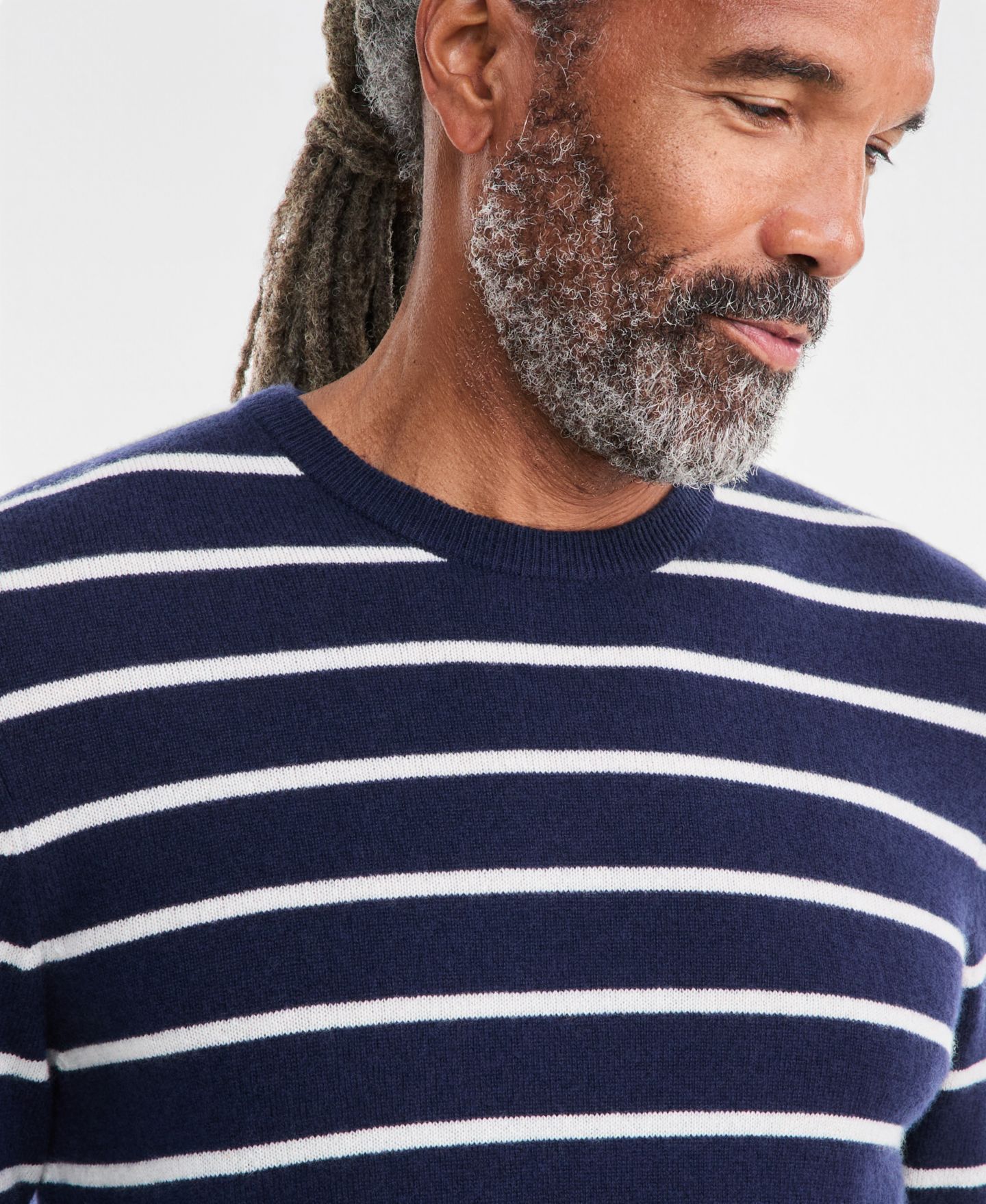 Мужской свитер Club Room Cashmere Sailor Stripe, цвет: Тёмный угольный — фото 8