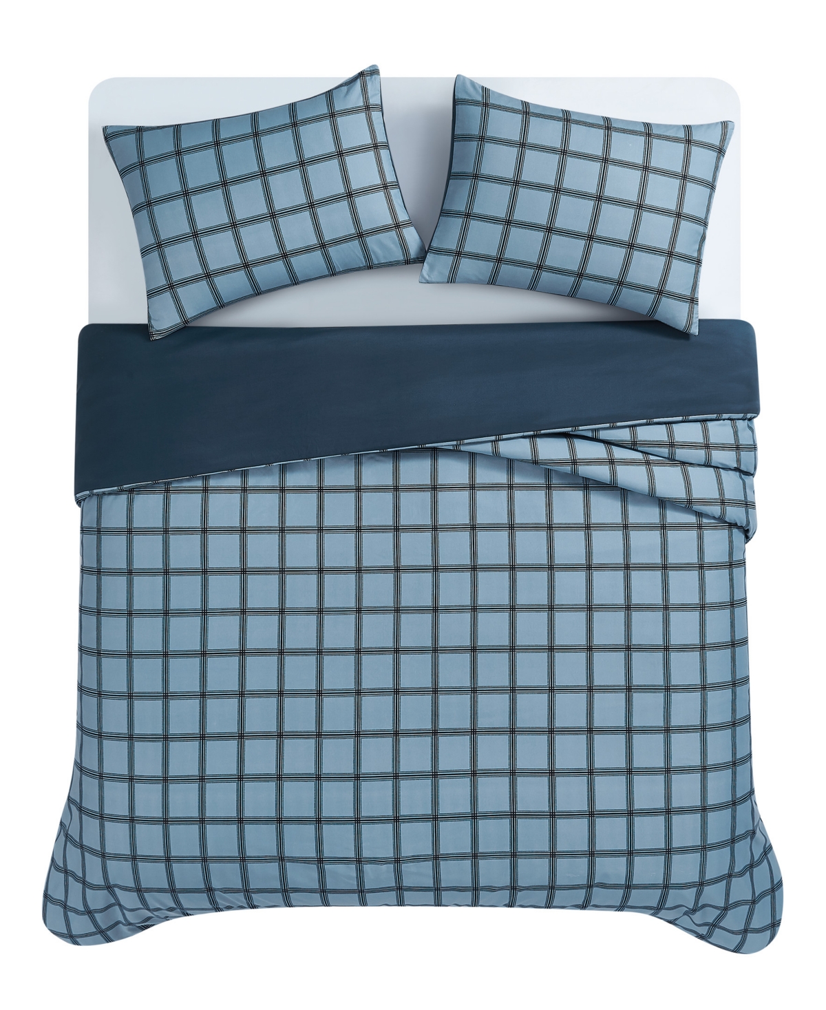 Cannon Luka Grid Plaid 3-Piece Duvet Cover Set