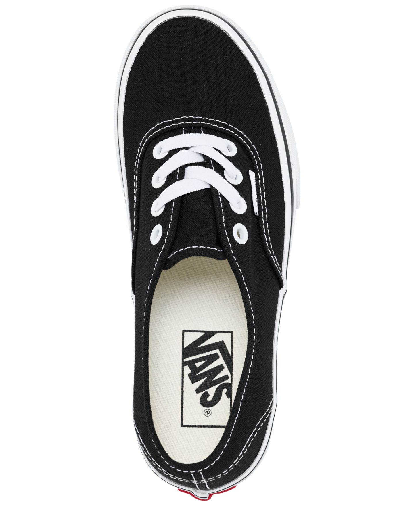 Кроссовки Vans Authentic Lifestyle Sneakers from Finish Line для мальчиков, цвет: Чёрный / Белый — фото 5