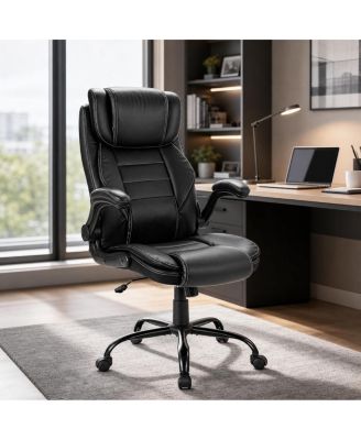 Big and Tall Executive Chair 400 lbs Ergonomic Leather Desk Chair with Lumbar Support and Adjustable Headrest for Long Sitting