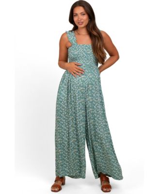 Women's Teal Floral Flowy Jumpsuit