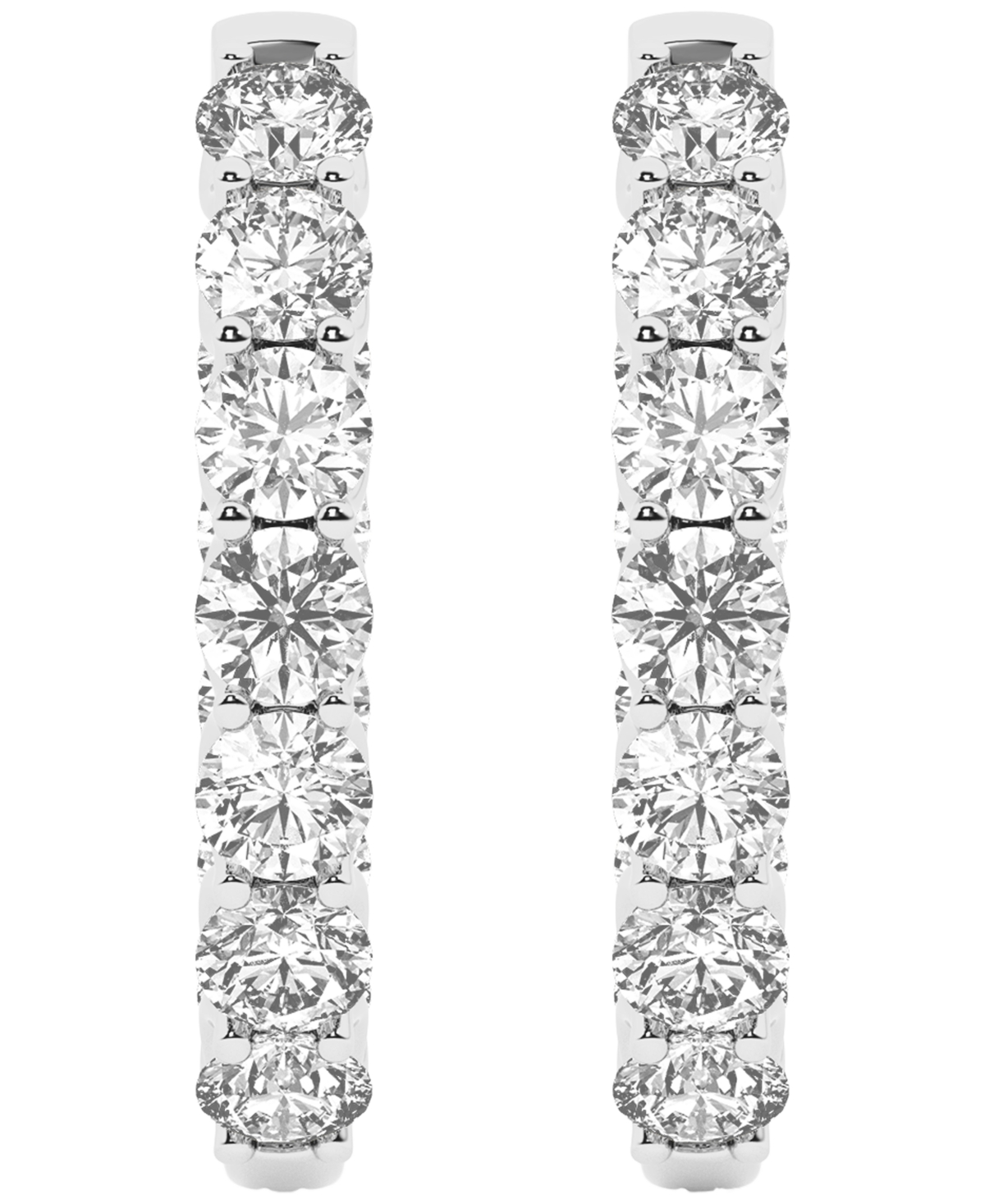 Macy's Lab-Grown Diamond Hoop Earrings (5 ct. t.w.) in 10k White Gold