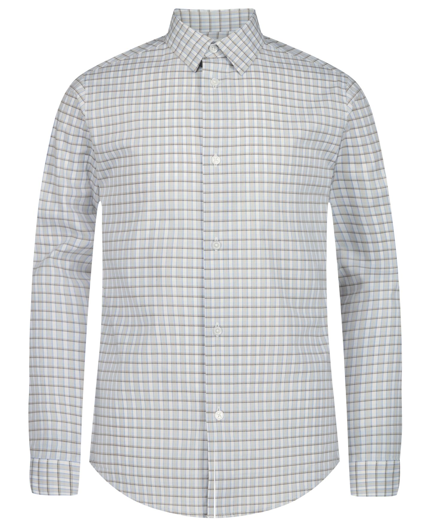 Рубашка Calvin Klein Plaid Long-Sleeve Button-Front Shirt для мальчиков, цвет: Средний синий — фото 1