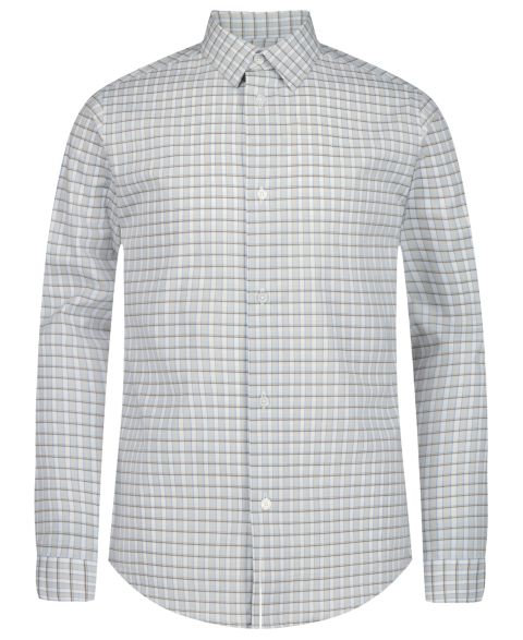 Рубашка Calvin Klein Plaid Long-Sleeve Button-Front Shirt для мальчиков, цвет: Средний синий