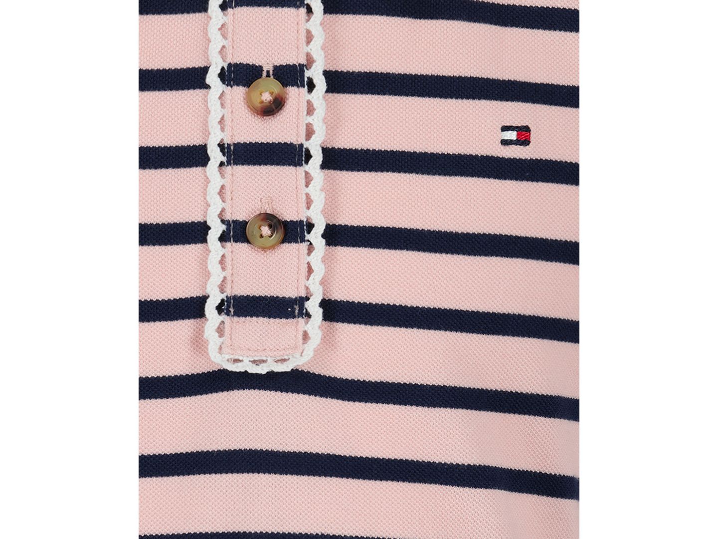 Платье Tommy Hilfiger Striped Polo Collar Dress для девочек, цвет: Lotus — фото 5