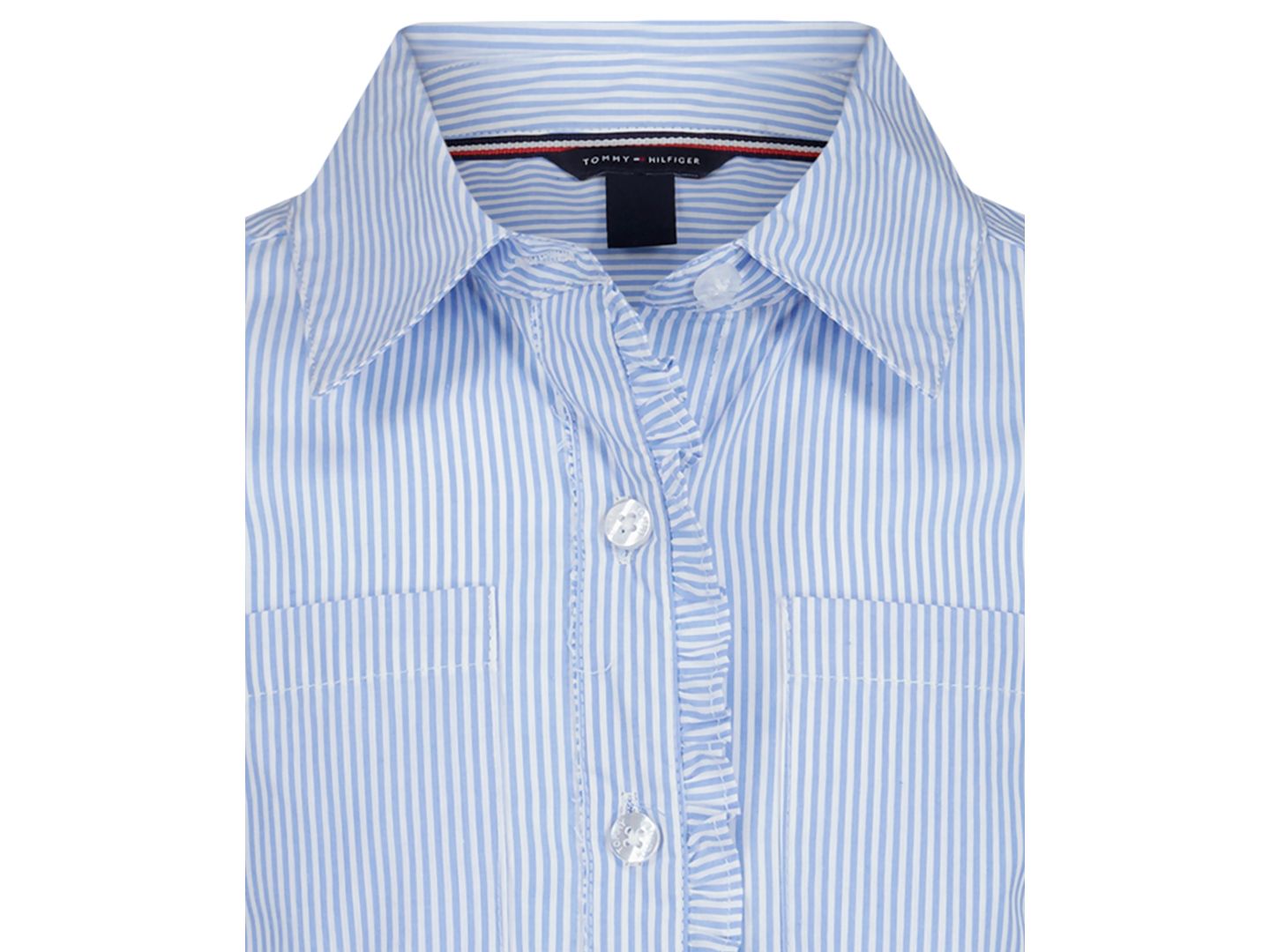 Платье Tommy Hilfiger Striped Long-Sleeve Shirt Dress для девочек, цвет: Белый — фото 8