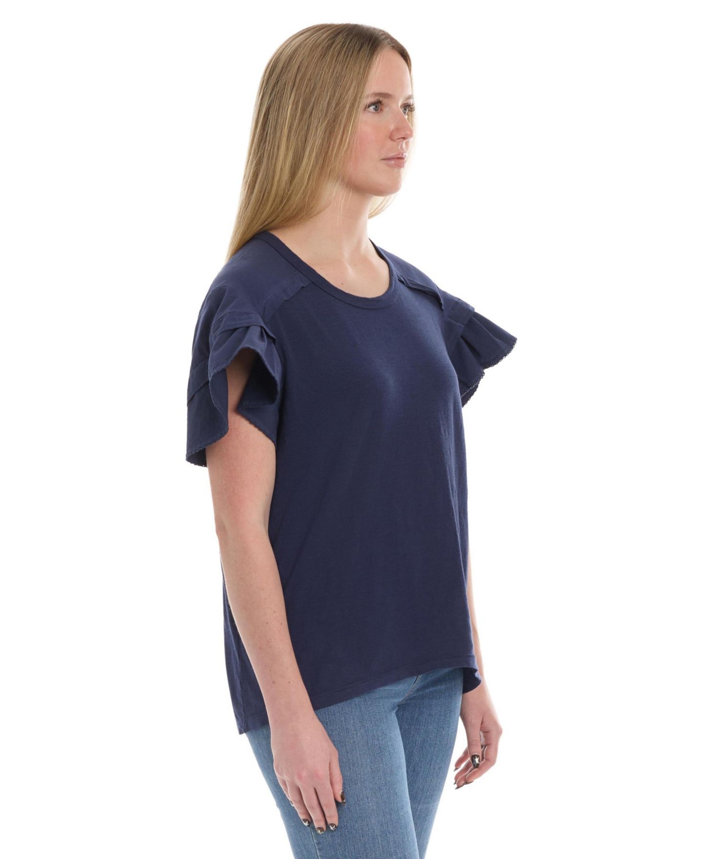 Женская футболка WILT Ruffle Short Sleeve, цвет: Naval Academy — фото 4