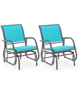 2piece Outdoor Single Swing Glider Rocking Chair Armrest Garden Porch Backyard