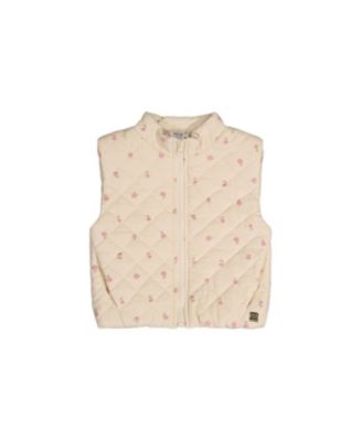 Toddler Girls (2T-5T)months Corduroy Puffy Vest Floral Print