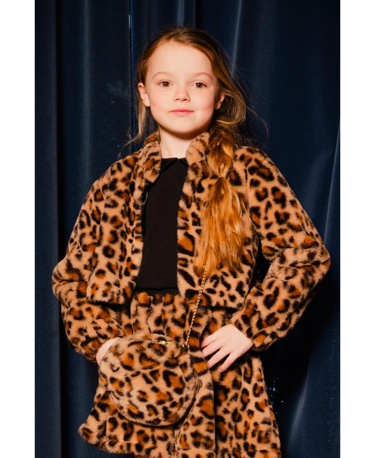 Deux par Toddler Girl 2T-5T Faux Fur Jacket Leopard Print