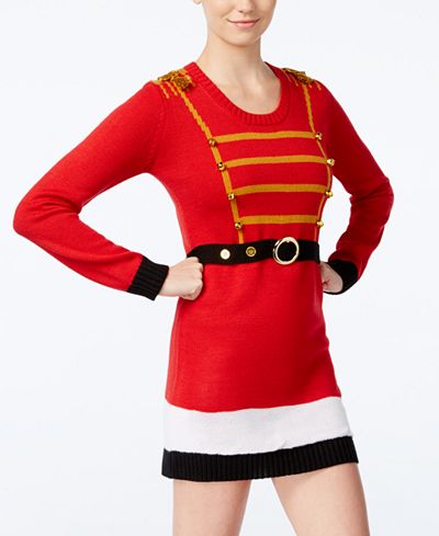 Planet Gold Juniors&#39; Nutcracker Holiday Sweater Dress - Juniors Dresses - Macy&#39;s