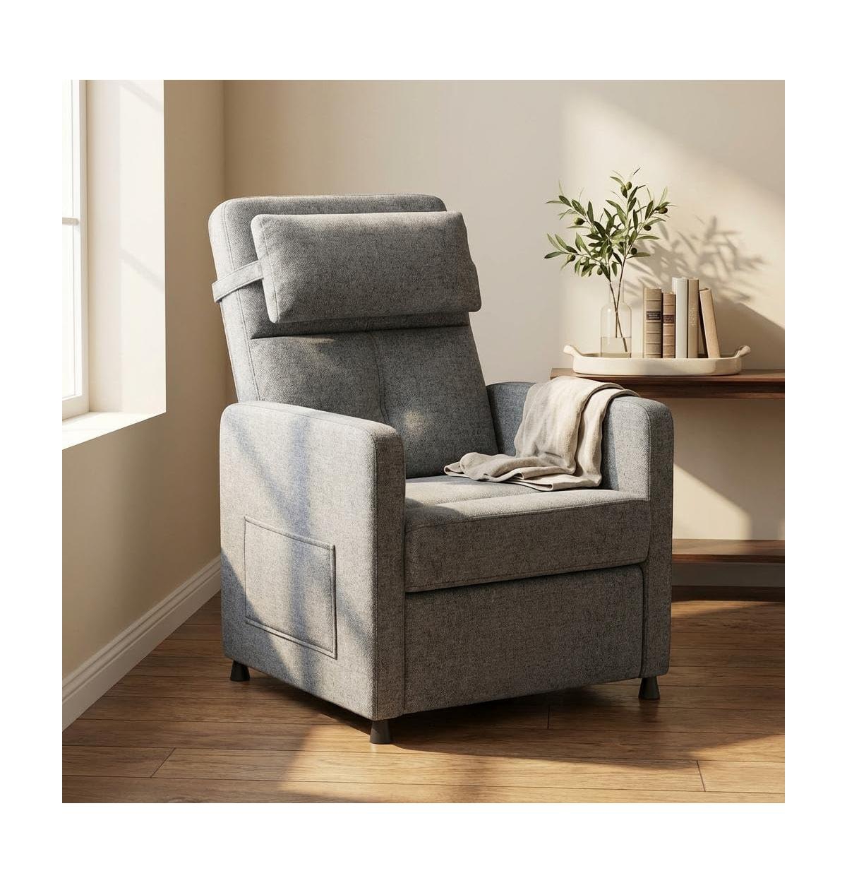 homfan Power Recliner Chair with Massage and Heat, Electric Adjustable Pu Leather, Usb Port Side Pockets, Living Room