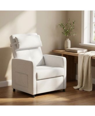 Power Recliner Chair with Massage and Heat, Electric Adjustable Recliner with PU Leather, USB Port and Side Pockets, Living Room