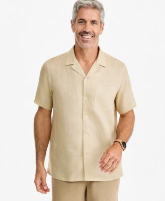 Men's Short-Sleeve Camp Collar Linen Shirt, Macy's Exclusive