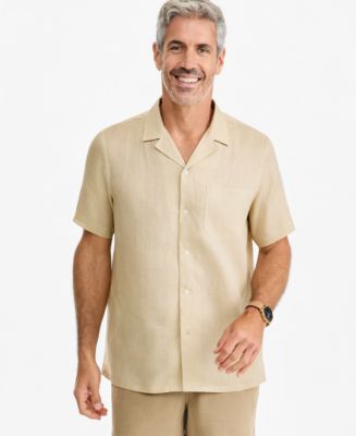 men's champagne dress shirt short sleeve Club Room Short-Sleeve Camp Collar Linen Shirt, Macy's Exclusive - Safari This mens printed shirt Size:Custom Size(leave your size in the note box) Collar lightweight summer dress Bustier style A-line dress