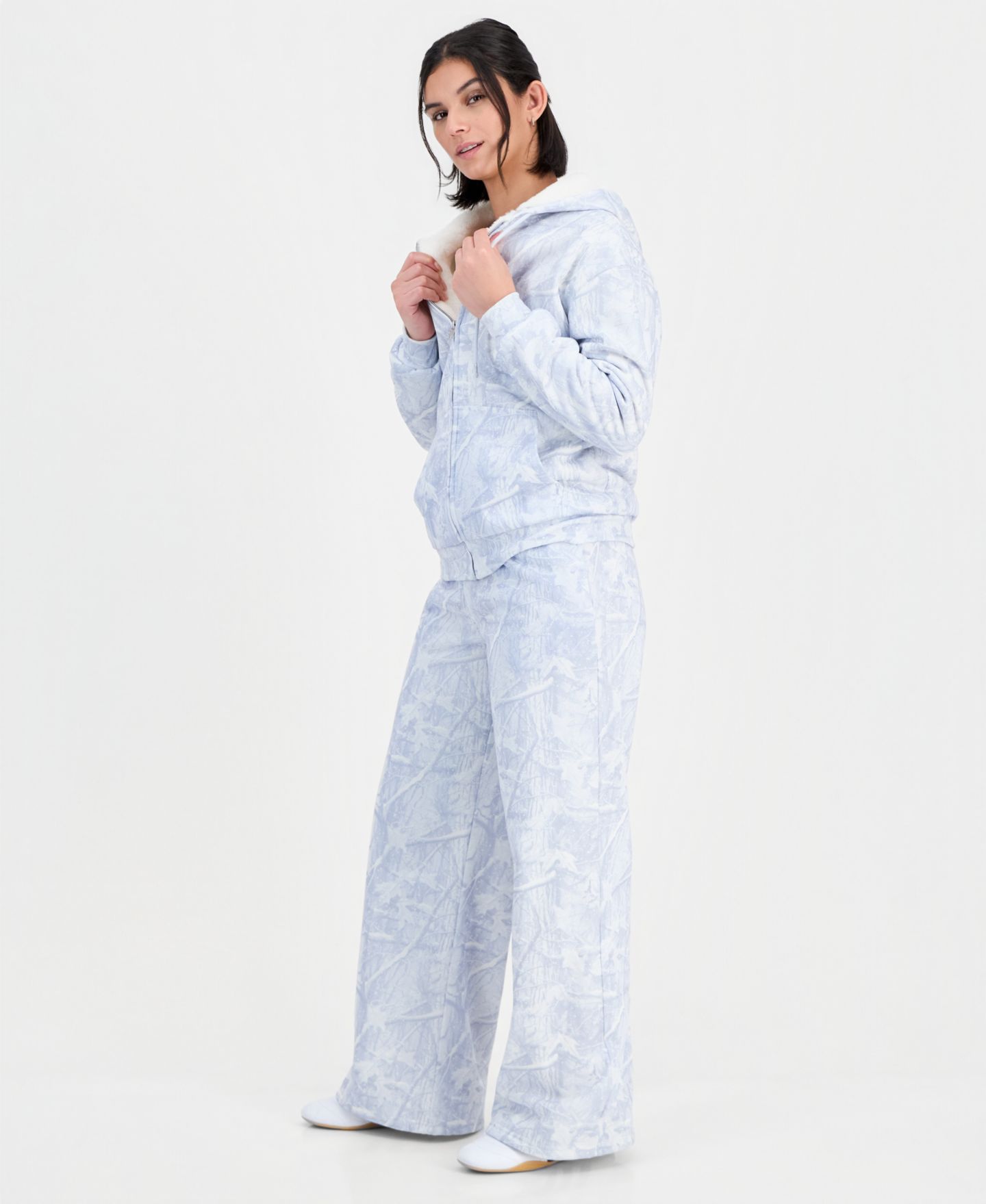Женские брюки Ultra Flirt Juniors' Faux Fur Lined Wide Leg, цвет: Синий — фото 3