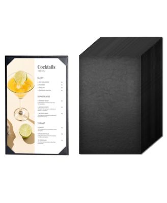 20 Pack 8.5"x14" PU Leather Restaurant Menu Covers Single Page with Angled Corners for Wine List Bar