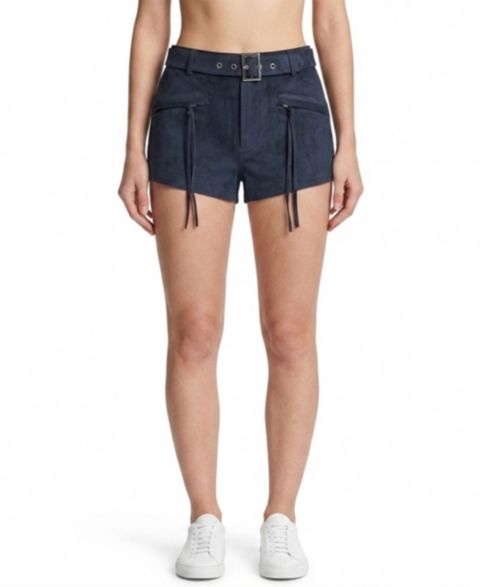 Женские шорты Blank NYC Midnight Drift High-Rise Suede, цвет: Тёмно-синий
