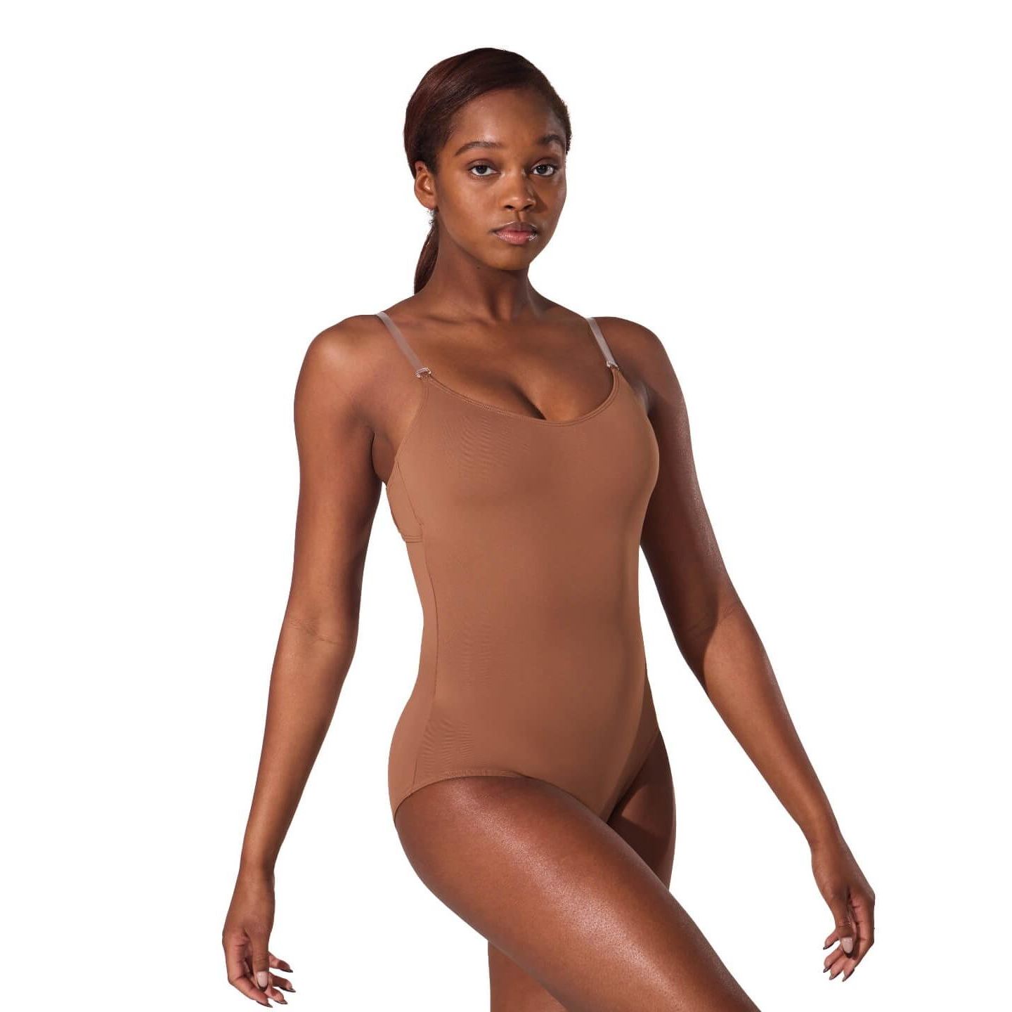 Женский топ Capezio Camisole Leotard w/ BraTek, цвет: Тёмный коричневый — фото 1