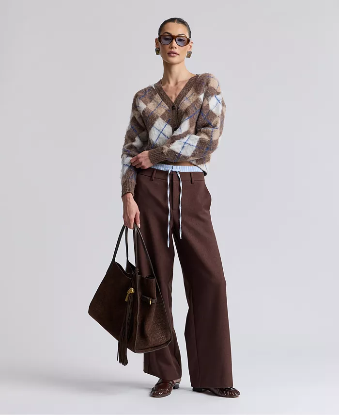 Women's Argyle Jacquard Cardigan - thumbnail 6