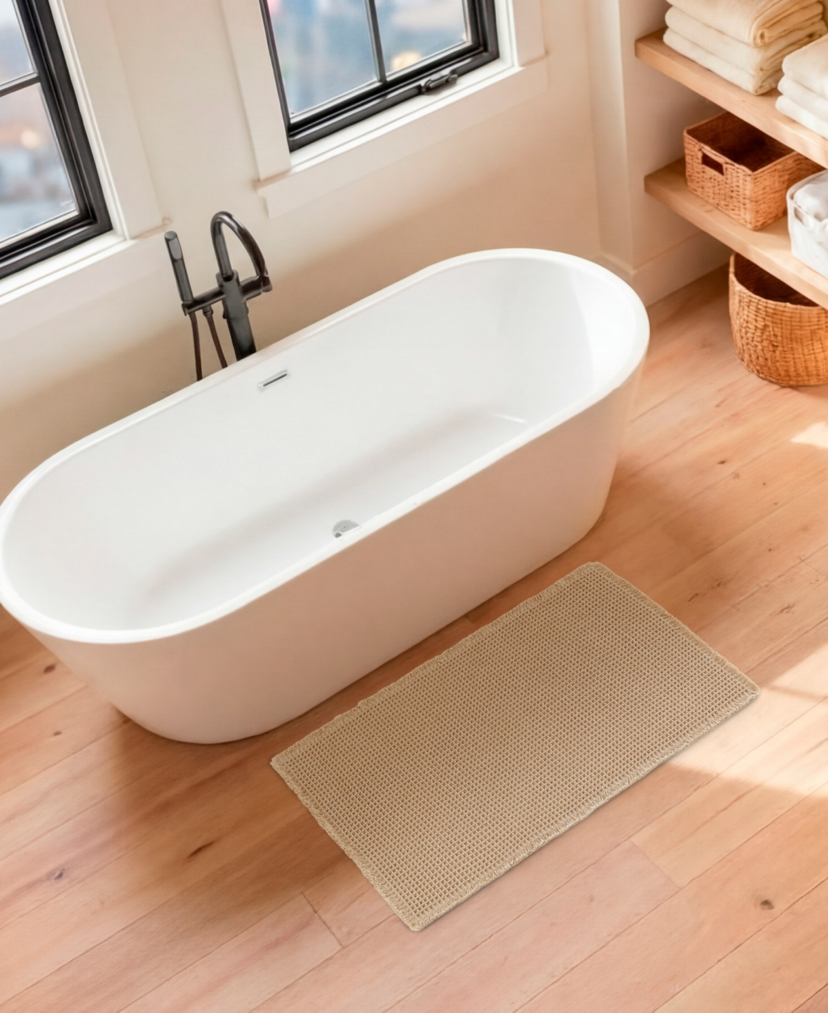 Lucky Brand Taylor Solid Waffle Weave Bath Rugs