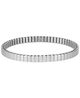 Women's Courtline Gold-Tone Stainless Steel Green Enamel and Crystal Baguette Stretch Band Bracelet