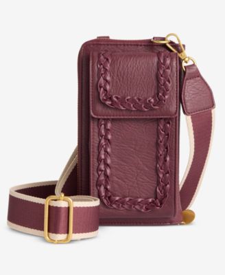 Braided-Edge Phone Crossbody Bag