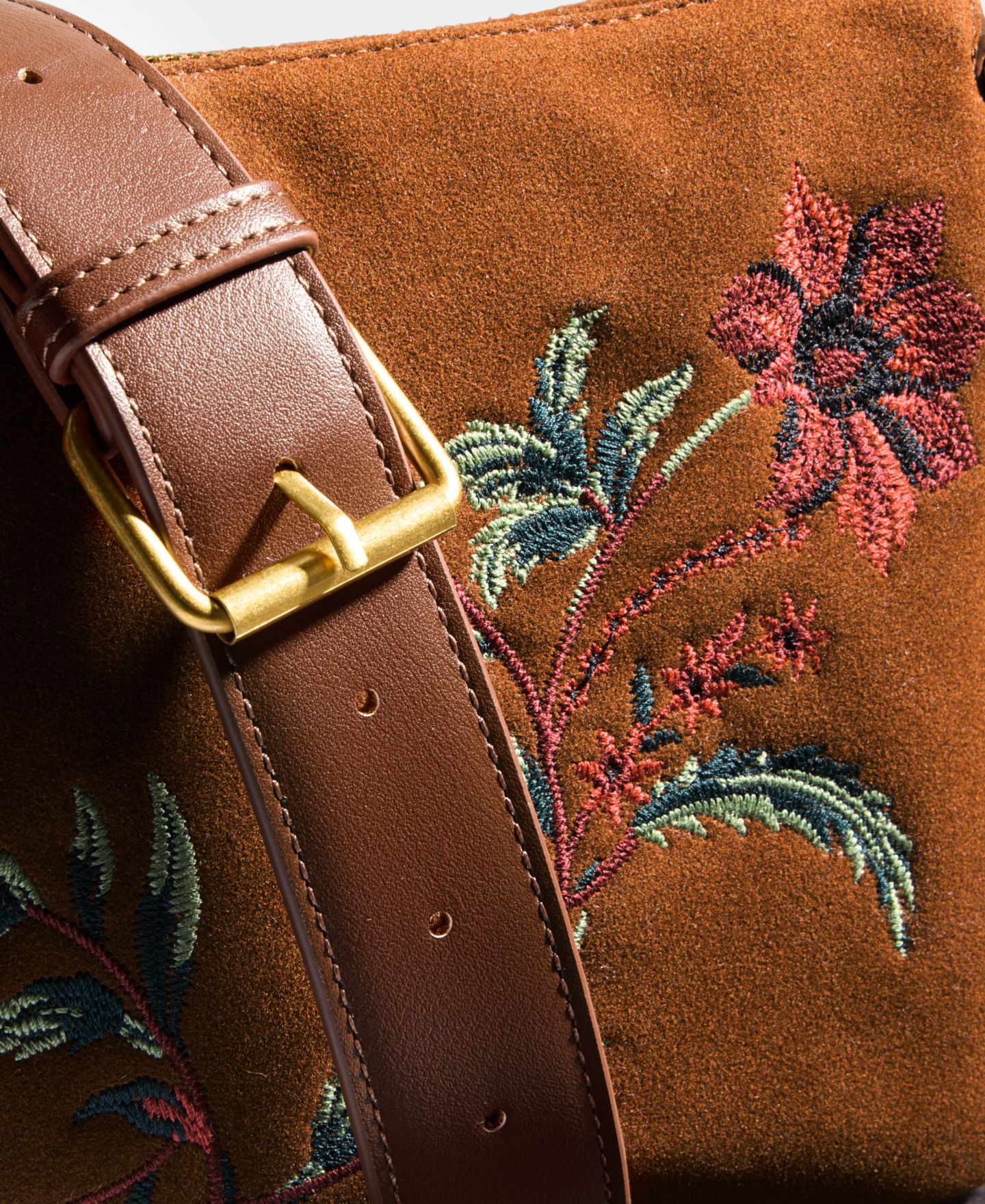Женская сумка Style & Co Floral Embroidered Double-Compartment Crossbody, цвет: Коричневый — фото 5