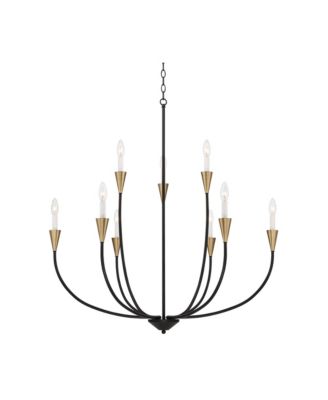 Vanelti Chandelier 37" Wide Modern 9-Light Candelabra Fixture for Dining Room House Foyer Kitchen
