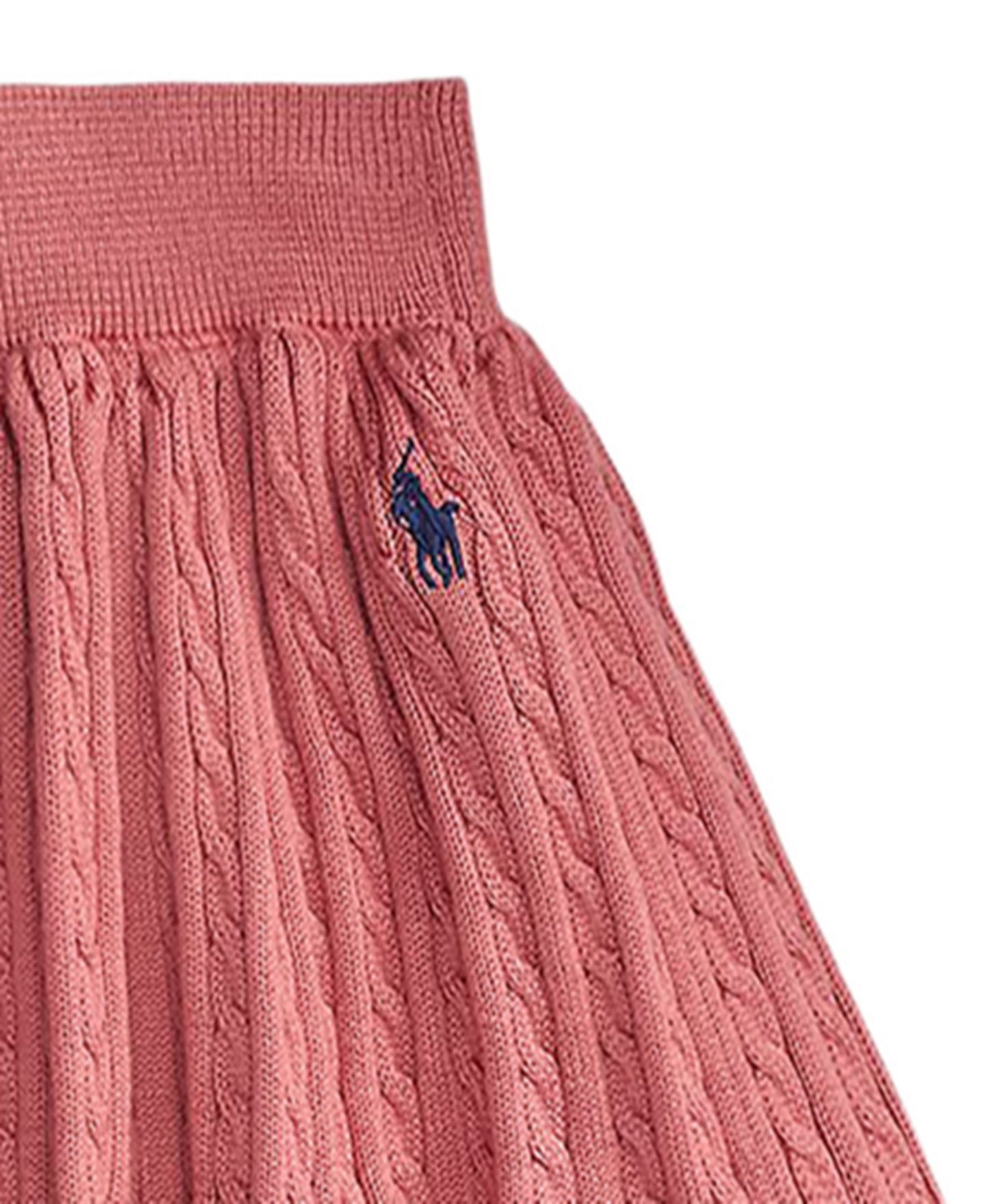 Юбка Polo Ralph Lauren Mini-Cable Tiered Cotton для девочек, цвет: Холщовый розовый — фото 3