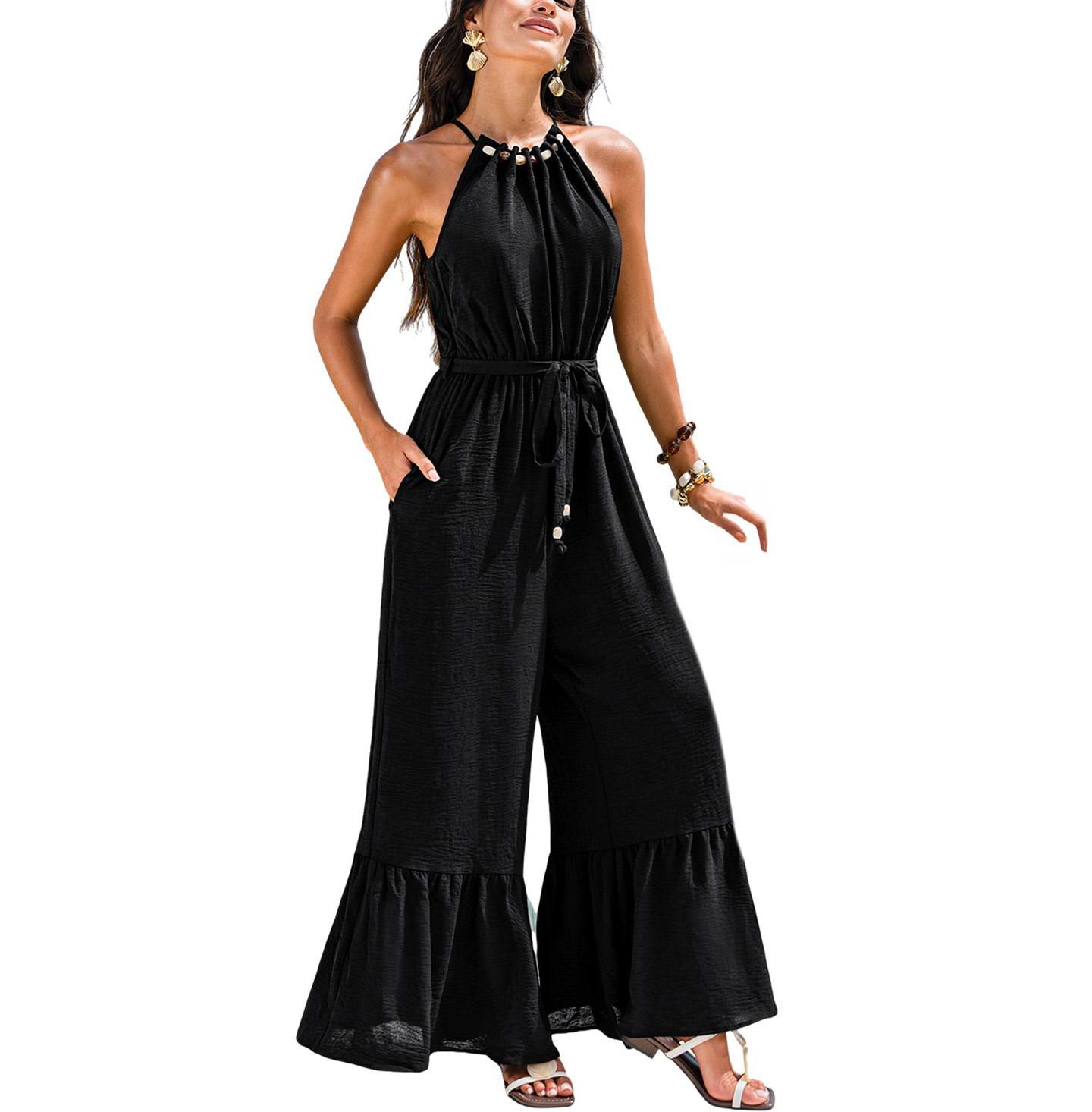 Женский комбинезон Cupshe Good Weather Black Jumpsuit, цвет: Чёрный — фото 1